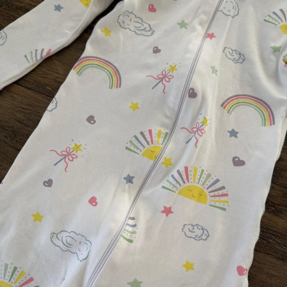 The‎ Beaufort Bonnet Company Rainbow Pima Cotton Zip Pajamas 3T Trap Door Flap